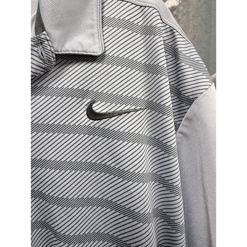 Nike Polo Shirt Mens 2XL Gray Golf Zonal Cooling Blade Collar Victory Pickleball - Picture 5 of 8